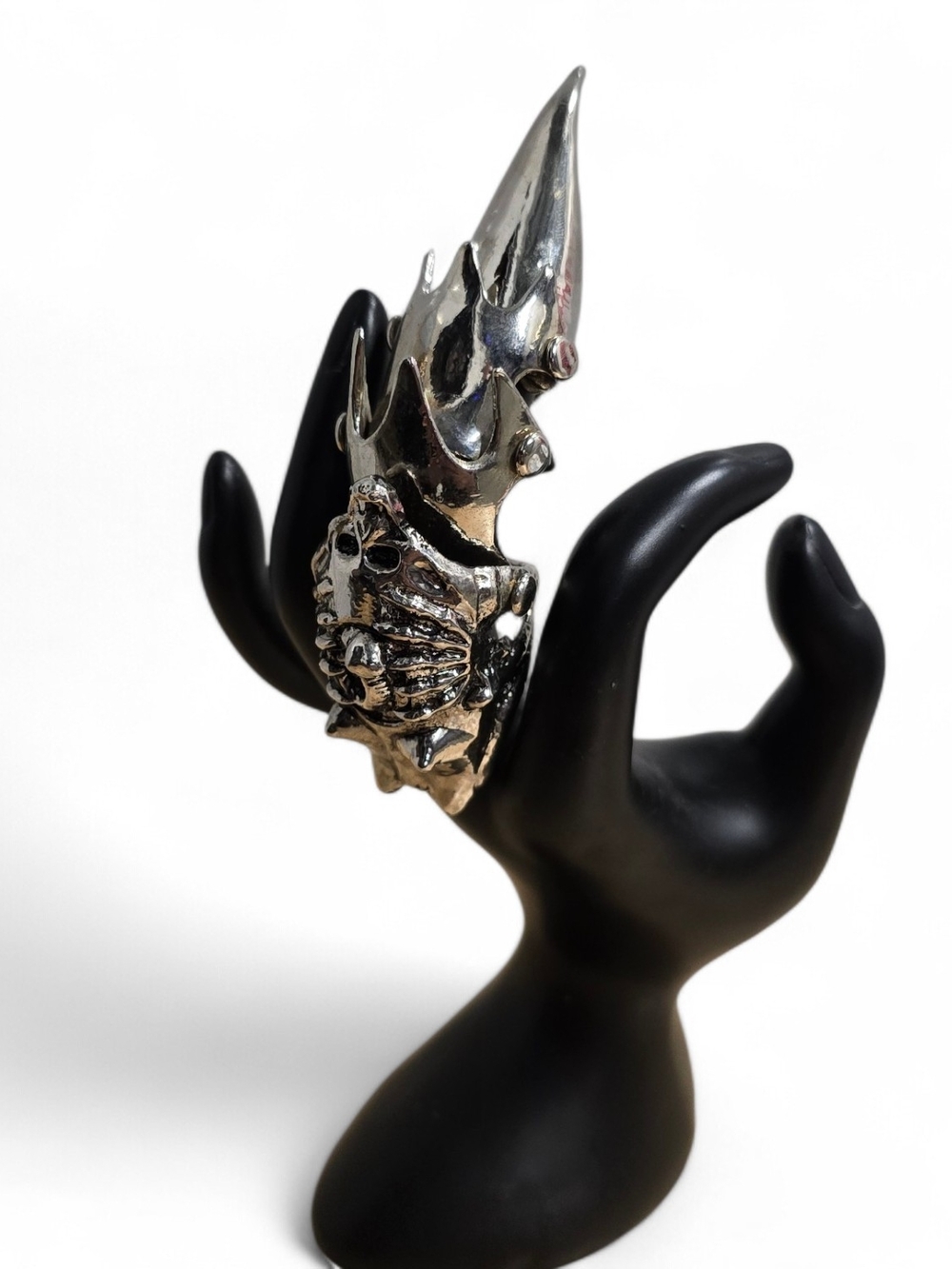 Statement Silver Gothic Claw Ring skeleton finger armor ring